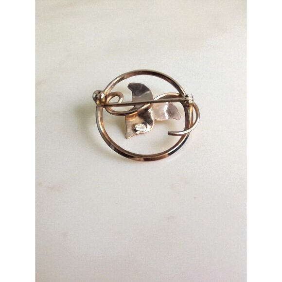 Vintage 1930s-1960s Van Dell 12k Gold-Filled Flower Brooch - Picture 3 of 6